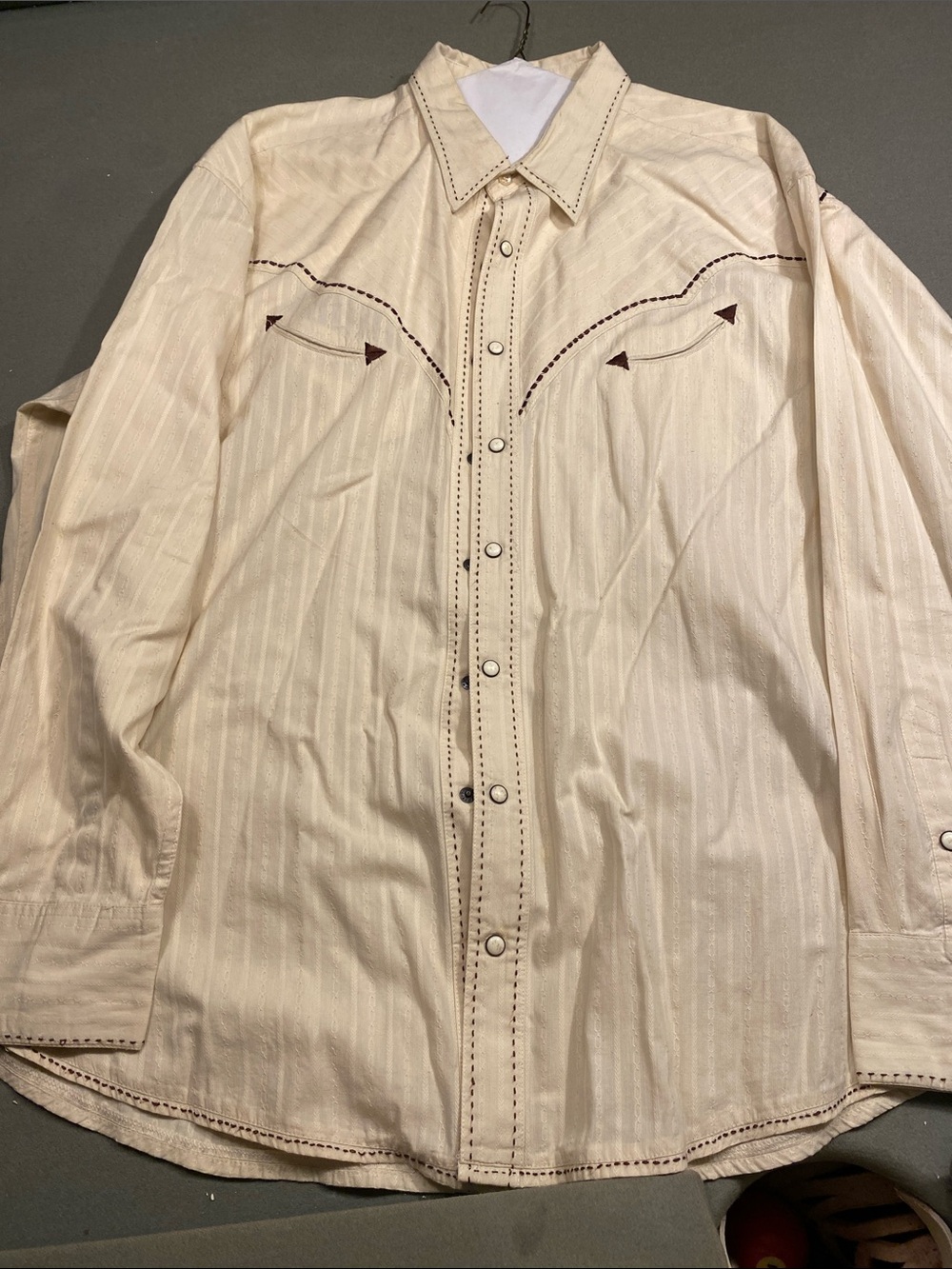 Men's Cream Western Snap-Front Shirt